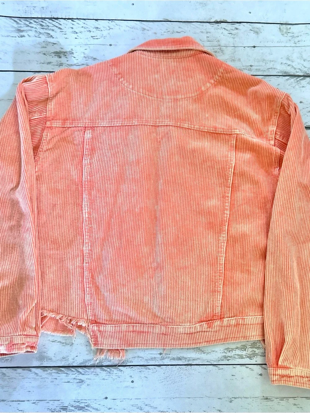 Sz L POL Orange Corduroy Crop Jacket 100% cotton